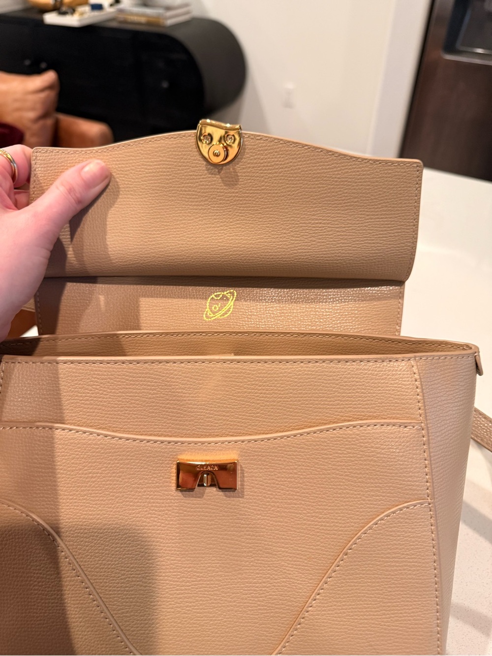 NWOT✨ Oleada Mini Wavia Leather Bag in Champagne - Picture 9 of 10